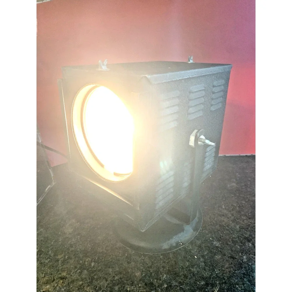 '40s Vintage Black Metal Stage Spotlight Incandescent- WORKS